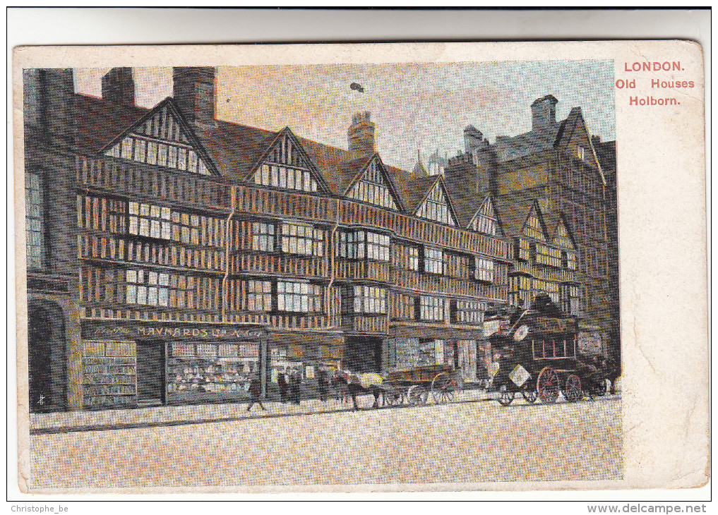 Old Postcard, London, Old Houses Holborn (pk14789) - Other & Unclassified