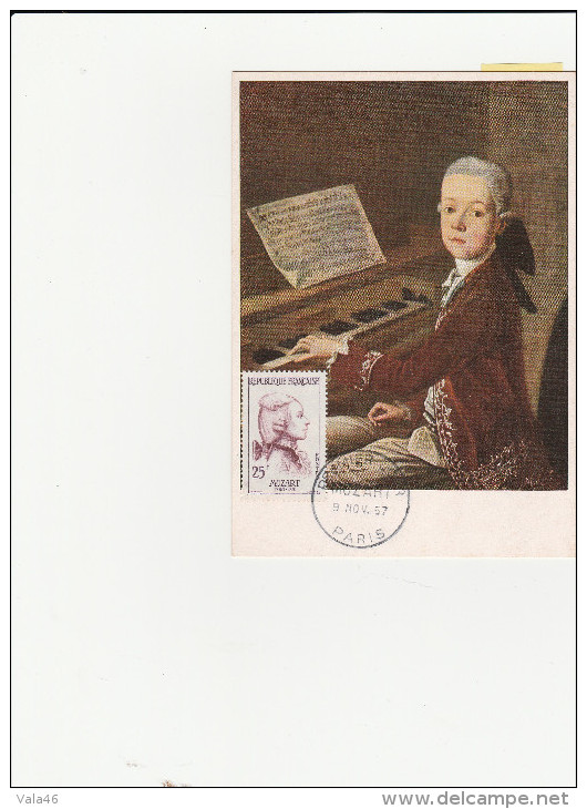 FRANCE  CARTE MAXIMUM    THEME MUSIQUE      MOZART N°1137 - Muziek