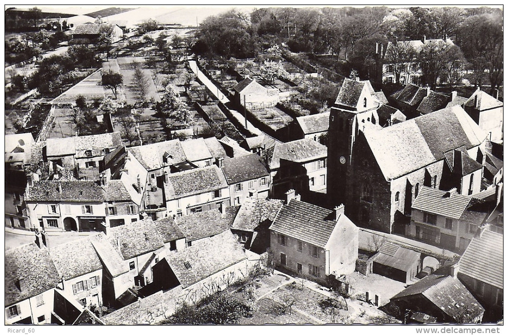 Cpa Boissy Sous St Yon, L'église, Vue Aérienne - Boissy-la-Rivière