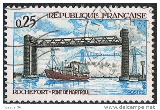 France SG1799 1968 Martrou Bridge 25c Good/fine Used - Used Stamps