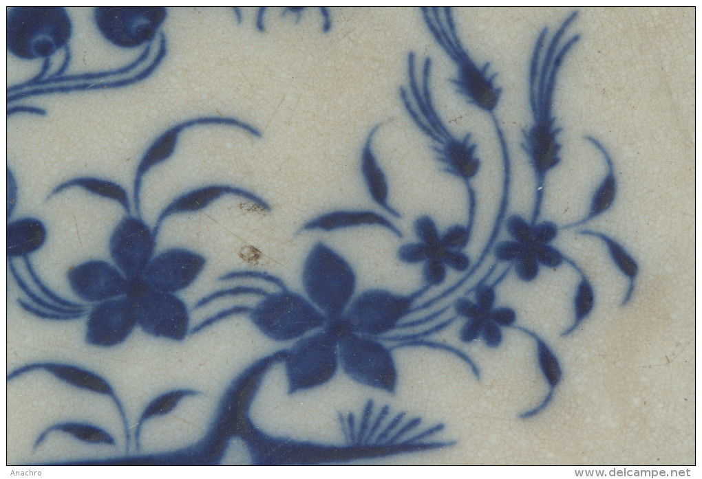 ASSIETTE CAPPELLEMANS SMITH Faïence Anglaise 1852 BOUQUET FLEURS BLEU ABEILLE - Jemappes (BEL)