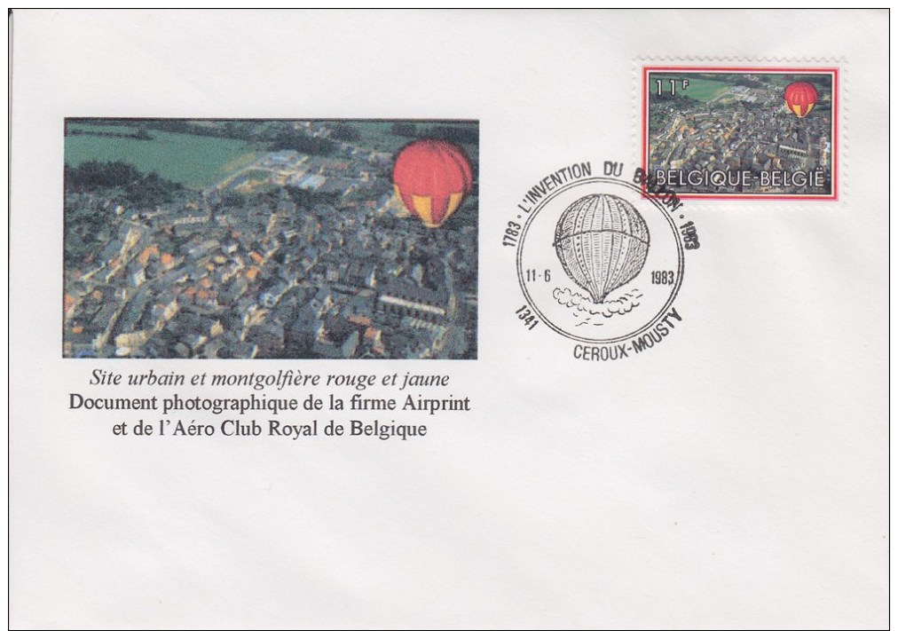 Enveloppe 1983 N° 2094 Avec FDC - Montgolfière Et Site Urbain - 06 - 1981-1990