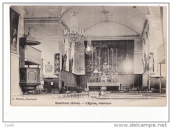 Carte 1910 DOMFRONT / L'EGLISE , INTERIEUR - Domfront