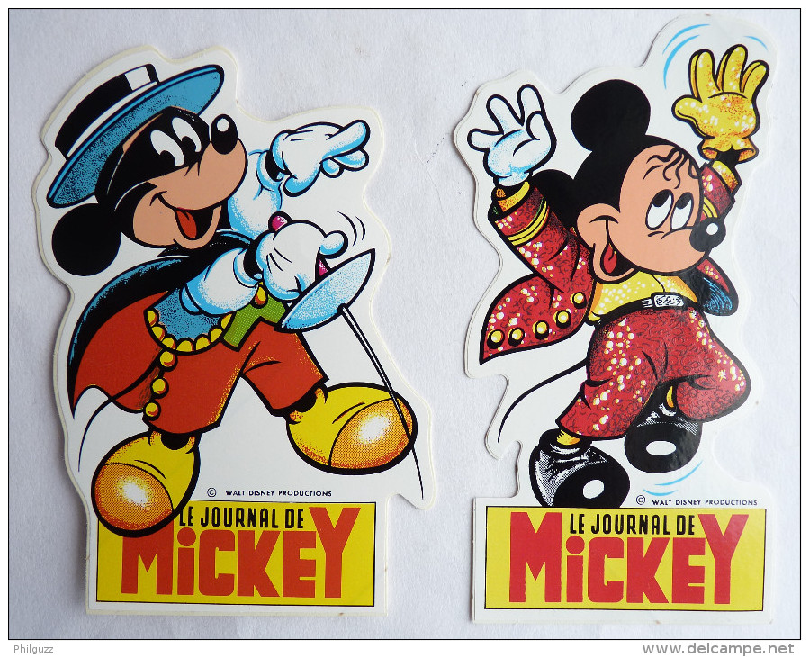 2 AUTOCOLLANTS MICKEY Pour   - Suppléments LE JOURNAL DE MICKEY 1979 -  Autocollant - Autocolantes