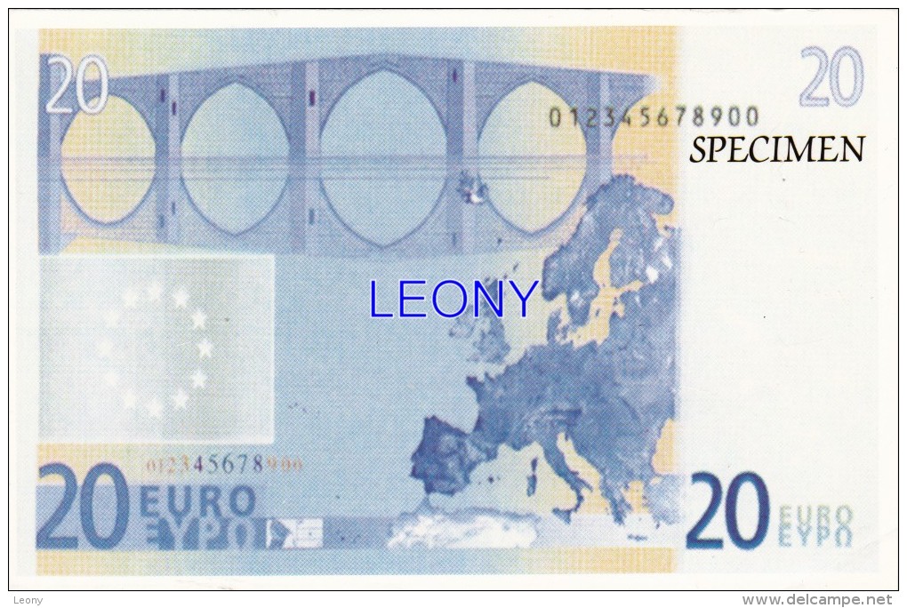 CPM   " SPECIMEN  Du Billet De 20 EUROS - Collection SPECIMENT N° 16 - Monete (rappresentazioni)
