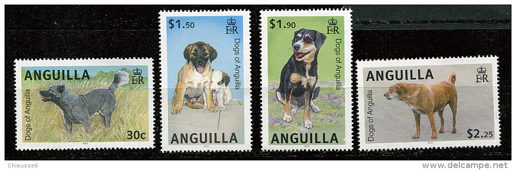 (cl 23 - P6) Anguilla ** N°  1071 à 1074 (ref. Michel Au Dos) - Chiens - Anguilla (1968-...)