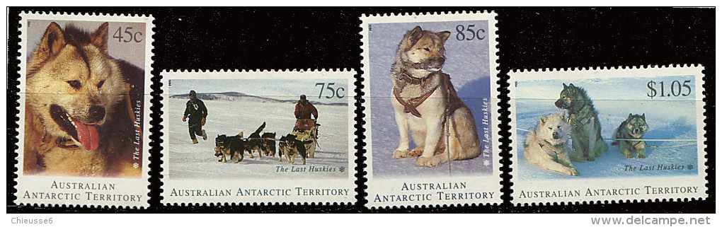 (cl 23 - P6) Antarctique Australien ** N°  98 à 101(ref. Michel Au Dos) - Attelages De Chiens De Traineau - Unused Stamps