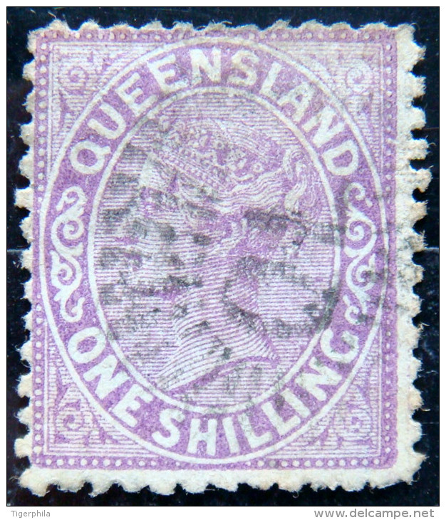 QUEENSLAND 1882 1shilling Queen Victoria USED Scott70 CV$7 - Usados