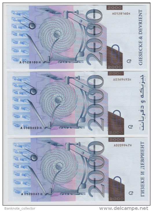 Testgeld  Testnoten Test Note, 3 X Testbanknoten Von Giesecke & Devrient, UNC ! - Sonstige & Ohne Zuordnung