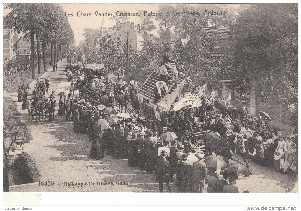 Cpa/pk Gent Gentbrugge Stoet Cortège Maurice Verdonck Star De Graeve Vander Cruyssen Poterie Et De Paepe Ardoisier - Gent