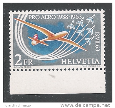 SVIZZERA - 1963 - VALORE NUOVO STL DA 2 FR. 50° TRAVERSATA AEREA.DELLE ALPI - IN OTTIME CONDIZIONI. - Neufs