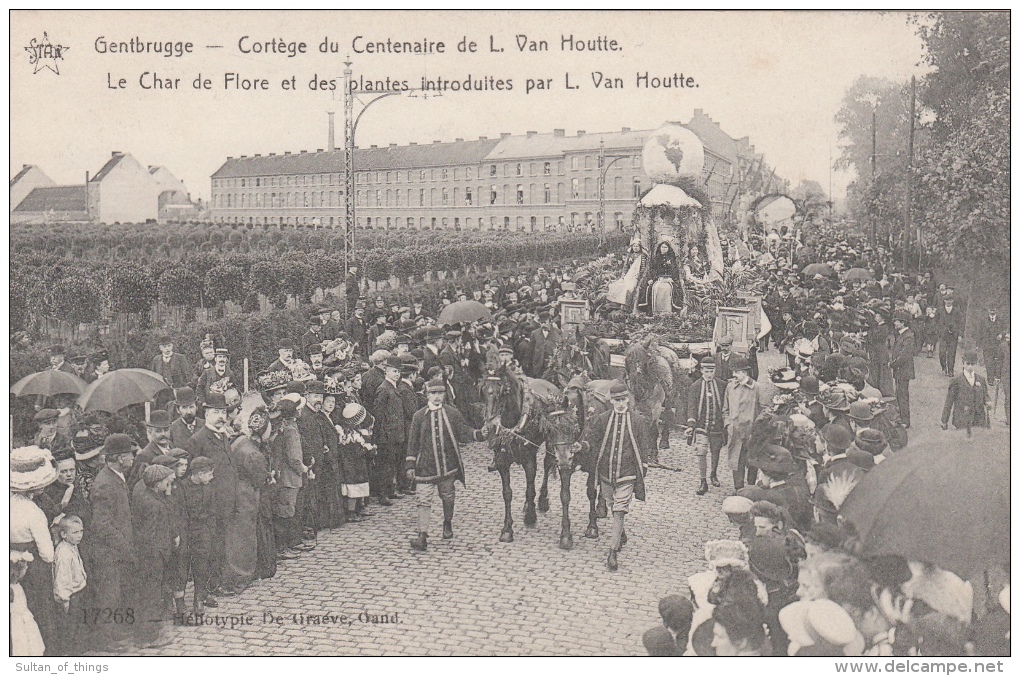 Cpa/pk Gent Gentbrugge Star De Graeve Stoet Cortège Centenaire L. Van Houtte Le Char De Floré - Gent