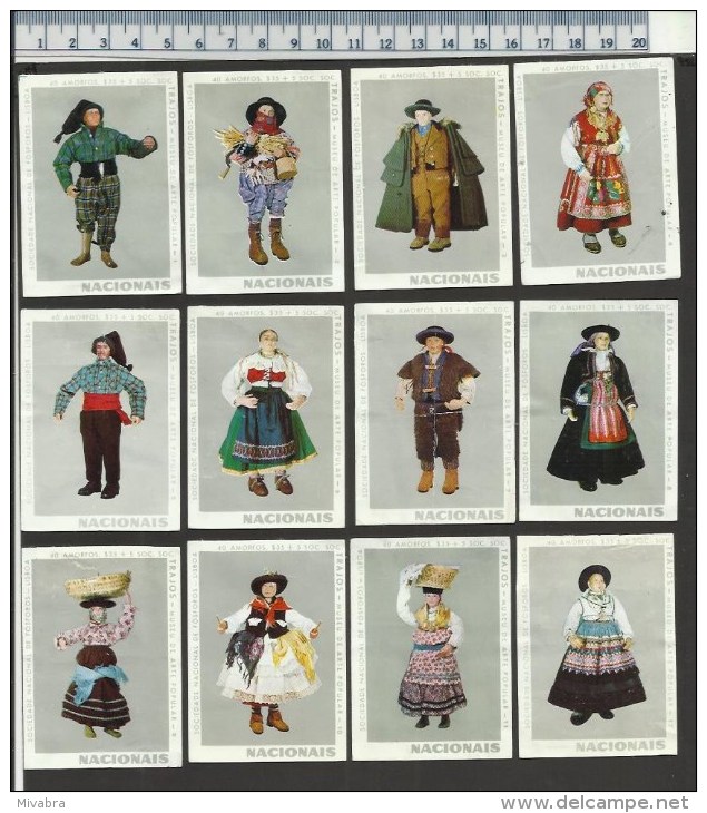 POUPPéES PUPPE DOLLS POPPEN IN TRADITIONAL FOLK COSTUMES NACIONAIS PORTUGESE MATCHBOX LABELS - Boites D'allumettes - Etiquettes