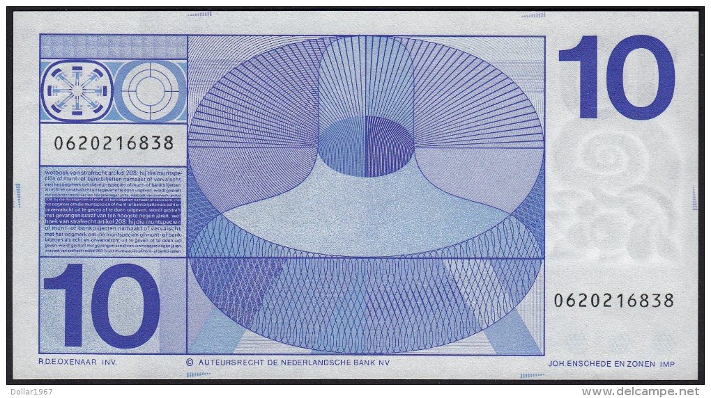 Pays Bas-Netherlands  - 1 X  Nederland 10 Gulden 25-4-1968 UNC -0620216838. - 10 Florín Holandés (gulden)