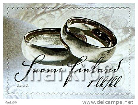 Finland - 2012 - Wedding - Mint Stamp On Special Foil Paper - Ungebraucht