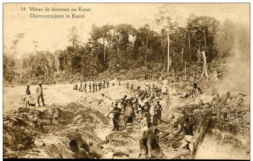 #1539 Belg. Congo Stationery Mint, 45c.  Mines De Diamant Au Kasai - Diamant Mining Of Kasai - Minerals