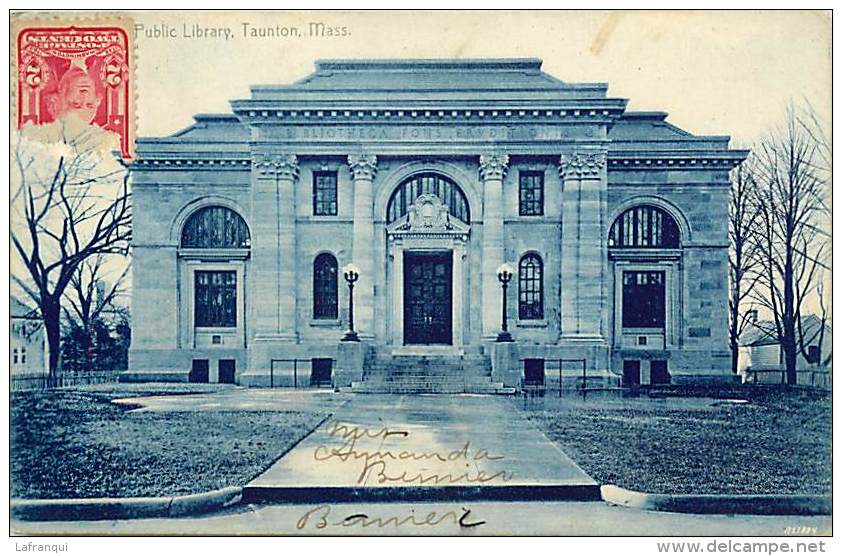 Pays Divers -etats Unis- Usa -ref C378- Public Library , Taunton , Mass- Carte Bon Etat - Postcard In Good Condition - - Autres & Non Classés