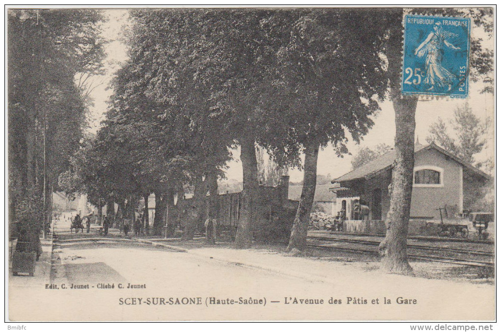 SCEY-SUR-SAONE - L'Avenue Des Pâtis Et La Gare - Sonstige & Ohne Zuordnung