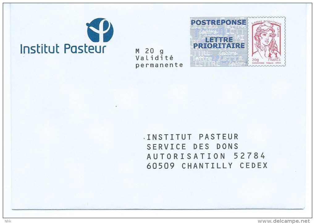 Entiers Postaux : Enveloppe Réponse Type Ciappa -Kavena Institut Pasteur 13P418 NF 316/12 ** - Prêts-à-poster:Answer/Ciappa-Kavena