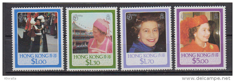 HONG KONG    1986    N°        475 / 478         COTE      8 € 60            ( M 437 ) - Neufs