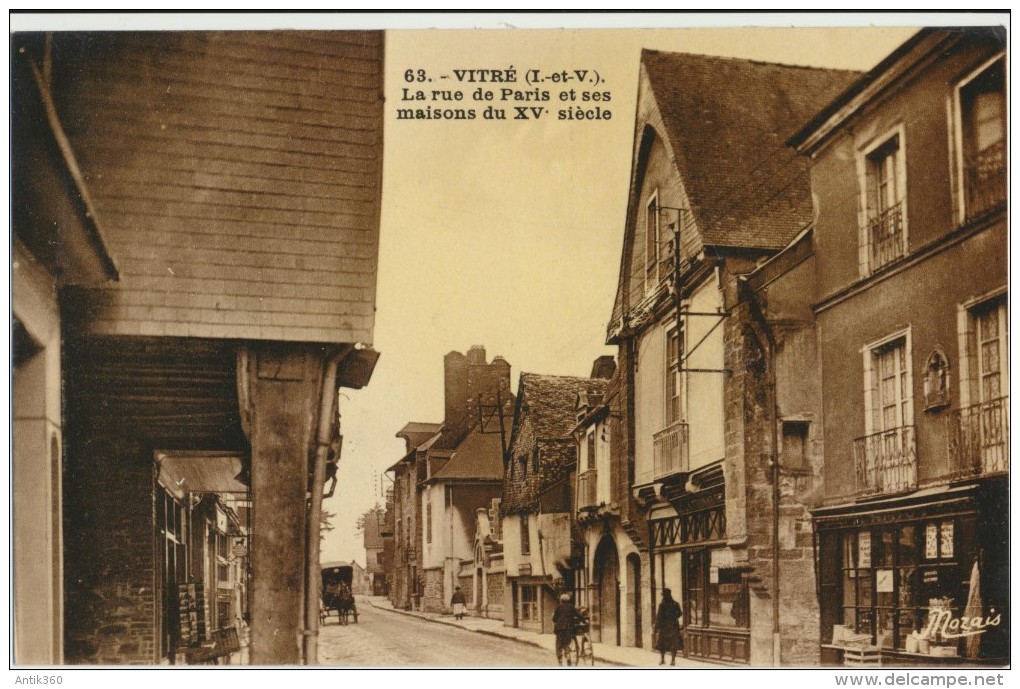 CPA 35 VITRE Carte Rare - La Rue De Paris Et Ses Maisons Du XVème - Papier Glacé - Vitre