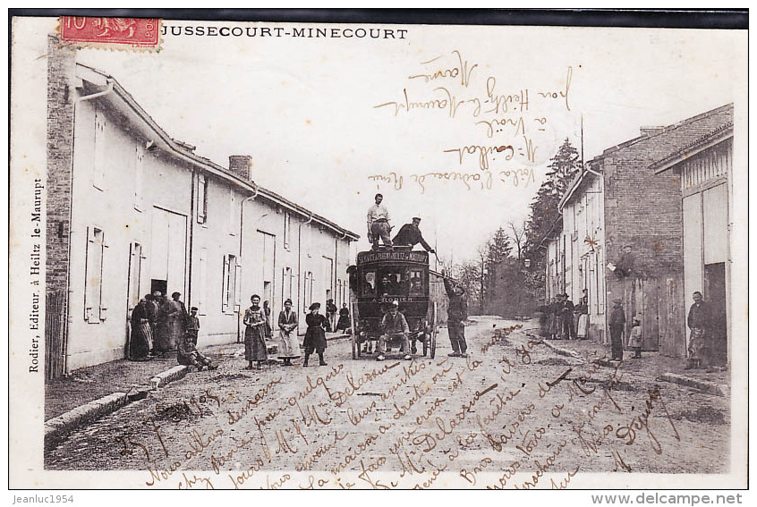 JUSSECOURT MINECOURT TOP CARTE  FIACRE LIAISON ENTRE PARGNY HEILTZ / MAURUPT - Autres & Non Classés