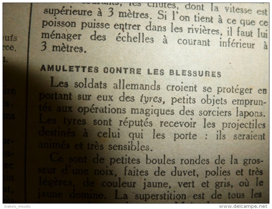 1918 LPDF:FETICHE du POILU et AMULETTE de l'ALLEMAND contre les balles;Aviation et materiel US;Hopital canadien bombardé