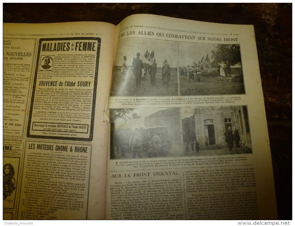 1918 LPDF:FETICHE du POILU et AMULETTE de l'ALLEMAND contre les balles;Aviation et materiel US;Hopital canadien bombardé