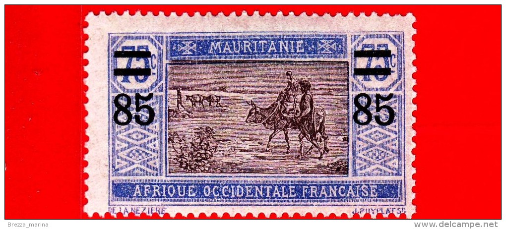 MAURITANIA - Africa Occidentale Francese - AOF - 1925 - Cammello - Crossing Desert - 85 Su 75 - Neufs