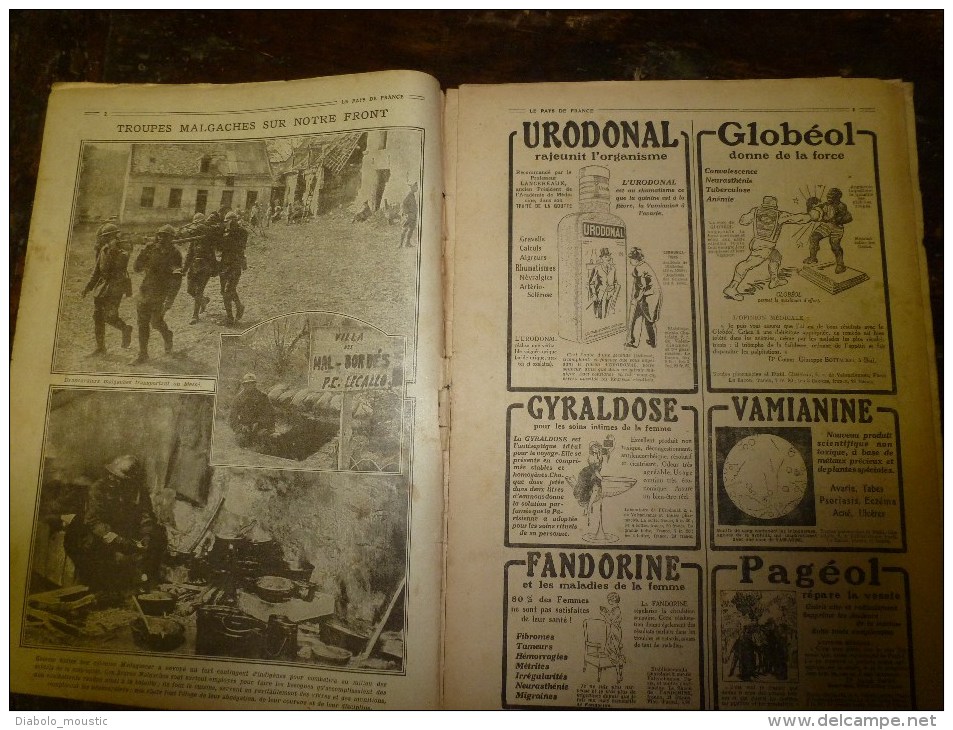 1918 LPDF:Les Malgaches;Précision Du Tir Longue Portée;Canon 155 Long;Mt-Renaud;Exécution Bolo;Crise Lunaire;Recul Vigne - Francese