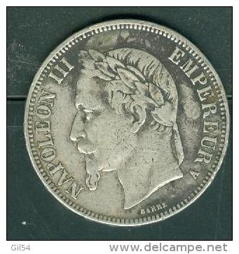 5 Francs  Napoléon 3 Argent Année 1867 Pieb6502 - 5 Francs