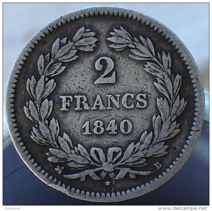 2 FRANCS LOUIS PHILIPPE 1840 B ARGENT TRES BELLE ÉTAT RARE ET BELLE COTE - Autres & Non Classés