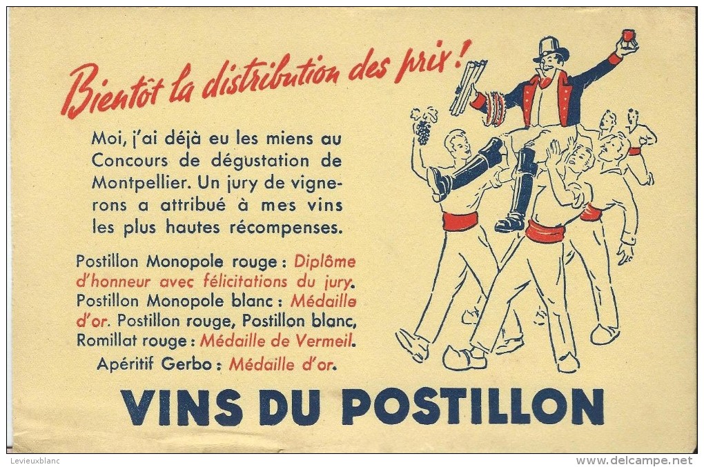 Vins Du Postillon/ Bientôt La Distribution Des Prix / MONTPELLIER/ /Vers 1950   BUV177 - Alimentaire