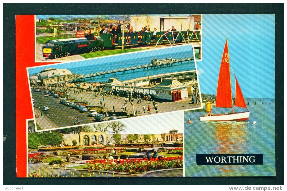 ENGLAND  -  Worthing  Multi View  Used Postcard As Scans - Worthing