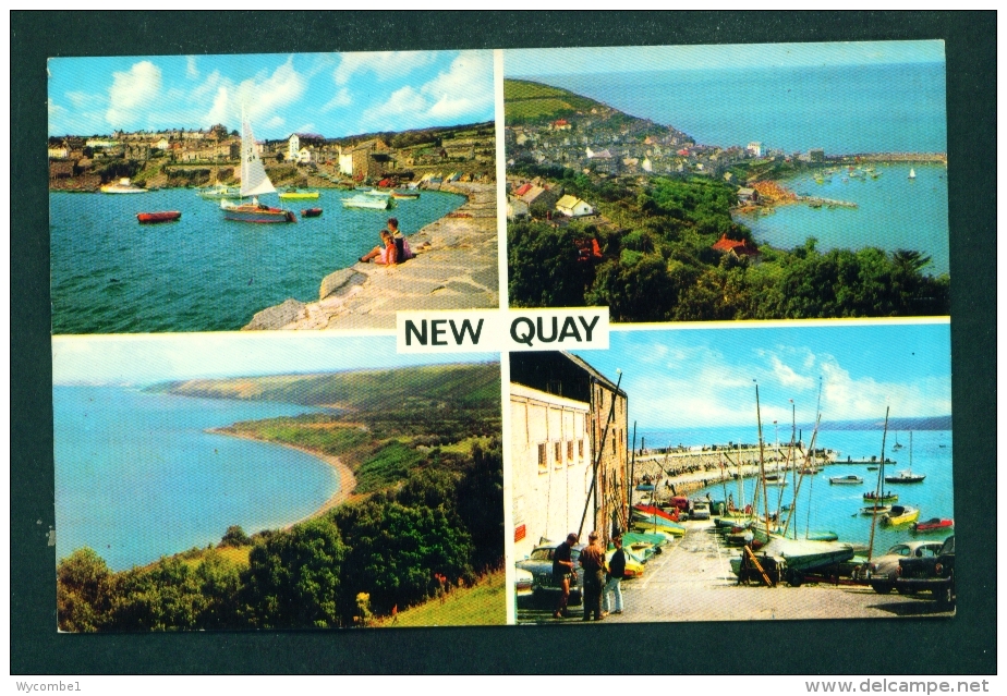 WALES  -  New Quay  Multi View  Used Postcard As Scans - Cardiganshire