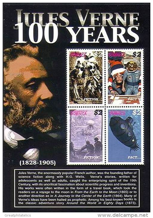 DOMINICA 2005 JULES VERNE M/S  VF CHICKEN BIRDS, SPACE, SUBMARINE (DEB09) - Submarines