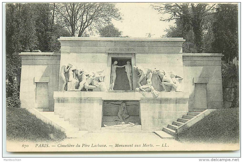 DEP 75020 CIMETIERE DU PERE LACHAISE MONUMENT AUX MORTS - Arrondissement: 20