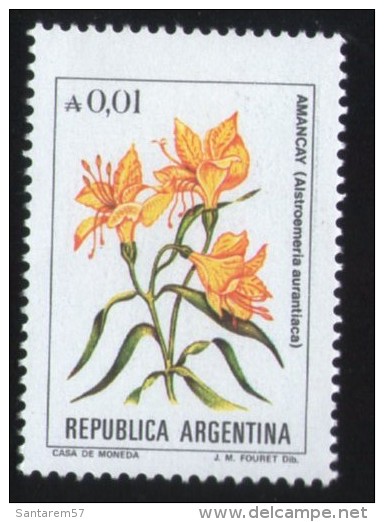 Argentine 1985 Avec Gomme Stamp Plante Alstroemeria Aurantiaca Lys Des Incas - Unused Stamps