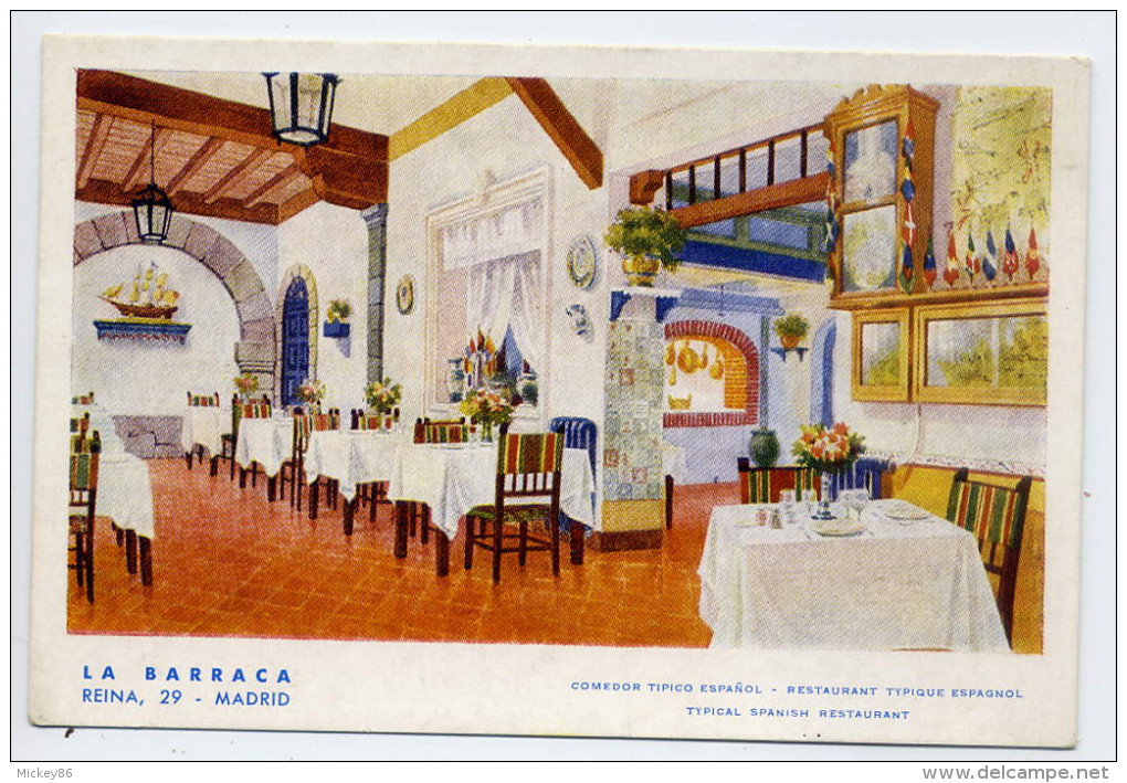 Espagne--MADRID-- "La Barraca" Reina,29---Restaurant Typique Espagnol 14 X 9 --carte Pub éd La Riva 2000 --III--54 - Madrid