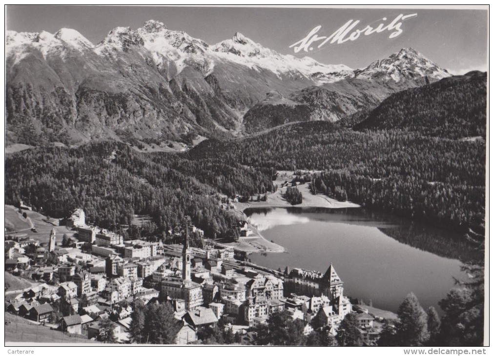 Suisse,helvetia,swiss,sch Weiz,svizzera,switzerland ,GRISONS,SAINT MORITZ EN 1947,district De MALOJA,photo STEINER - St. Moritz