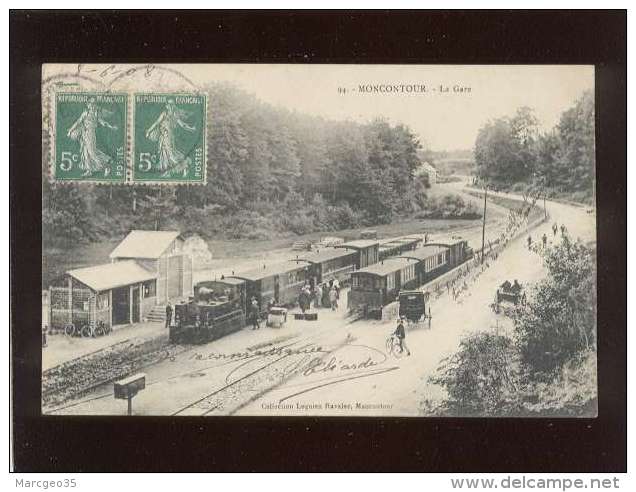 22  Moncontour La Gare édit. Lequien Ravalec N° 94 Tramway à Vapeur Train Chemin De Fer - Moncontour