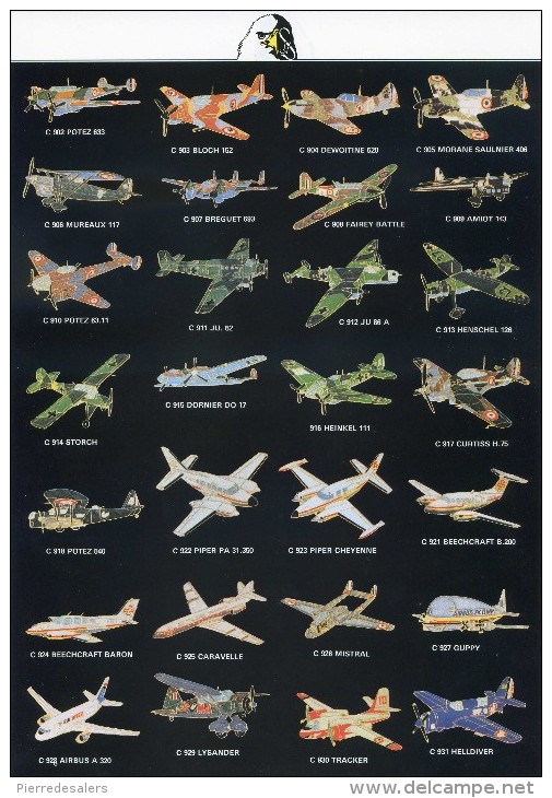 NC - Pin's 1 - Avion - Flight - Flug - Armée De L'Air - Ouragan - Falcon - Fouga - Nord - Vautour - Etc Scan Recto Verso - Luchtvaart