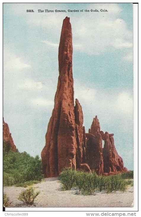 Carte Postale Colorado 1920 : Garden Of The Gods : The Three Graces - Rocky Mountains