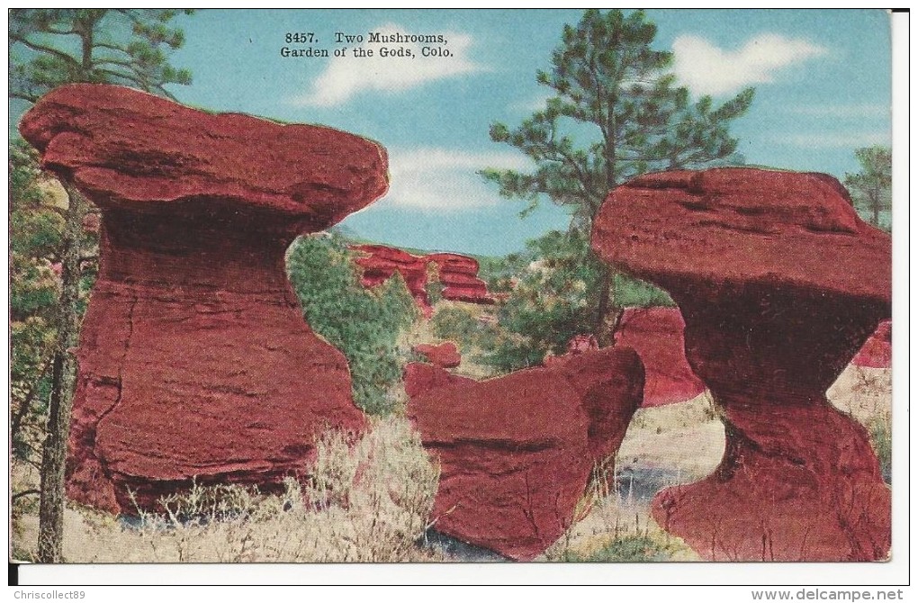 Carte Postale Colorado 1920 : Garden Of The Gods : Two Mushrooms - Rocky Mountains