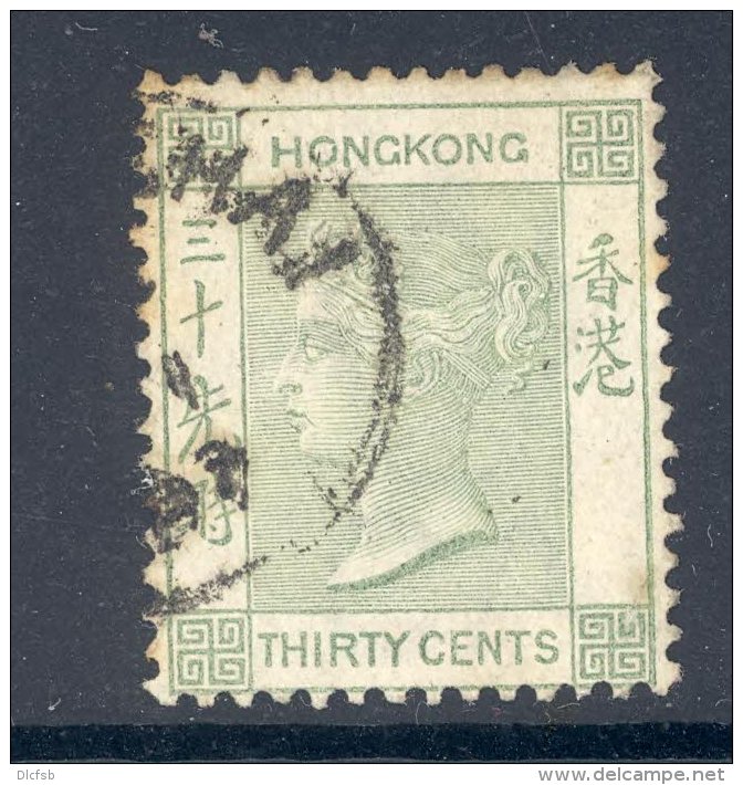 HONG KONG, Postmark 'SHANGHAI' On Victoria 30c Green VFU, SGz802, Cat £40 - Oblitérés