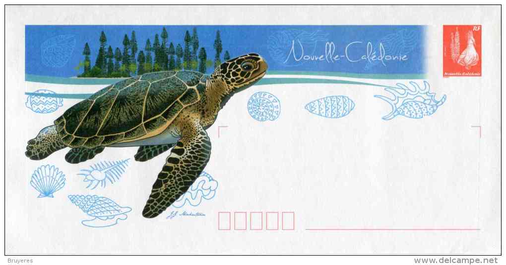 PAP De 2012 Avec Timbre "Cagou Rouge Type Ramon " Et Illustration "Tortue" - Prêt-à-poster