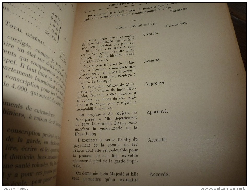 Rare  1913 Correspondance inédite de NAPOLEON Ier  tome IV (archives de la guerre, par E.Picard et L.Tuetey , 919 pages