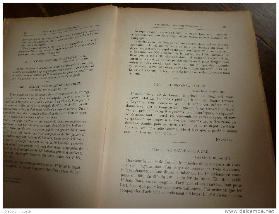Rare  1913 Correspondance inédite de NAPOLEON Ier  tome IV (archives de la guerre, par E.Picard et L.Tuetey , 919 pages