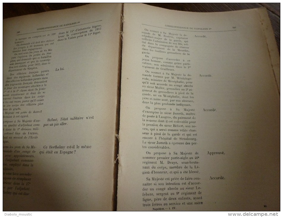 Rare  1913 Correspondance inédite de NAPOLEON Ier  tome IV (archives de la guerre, par E.Picard et L.Tuetey , 919 pages