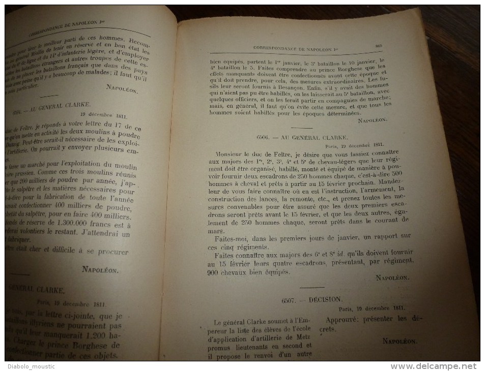 Rare  1913 Correspondance inédite de NAPOLEON Ier  tome IV (archives de la guerre, par E.Picard et L.Tuetey , 919 pages